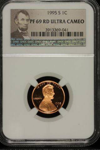 Lincoln Memorial Cent.  1995 S Ngc Pf69 Red Ultra Cameo Lable 041 photo
