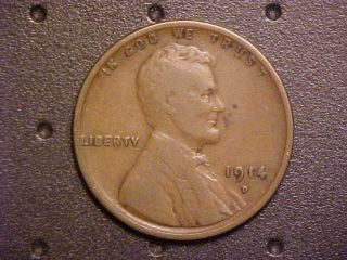 1914 - D Lincoln Cent - Sharp Fine - Key Date - Great Collector Coin - I192uscxx1 photo