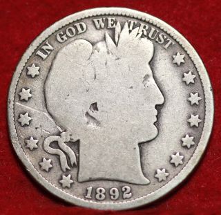 1892 Silver Barber Half Dollar S/h photo