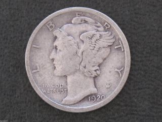 1920 - P Mercury Dime 90 Silver U.  S.  Coin D6842 photo