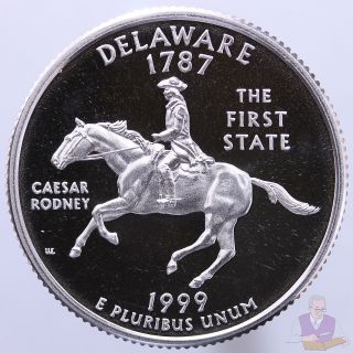 1999 S State Quarter Delaware Gem Proof Deep Cameo Cn - Clad Coin photo