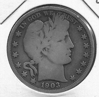 1903 0 Barber Half Dollar 90 Silver Coin Better Grade photo