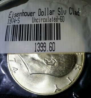 1974 - S Eisenhower Dollar 40 Silver Uncirculated photo