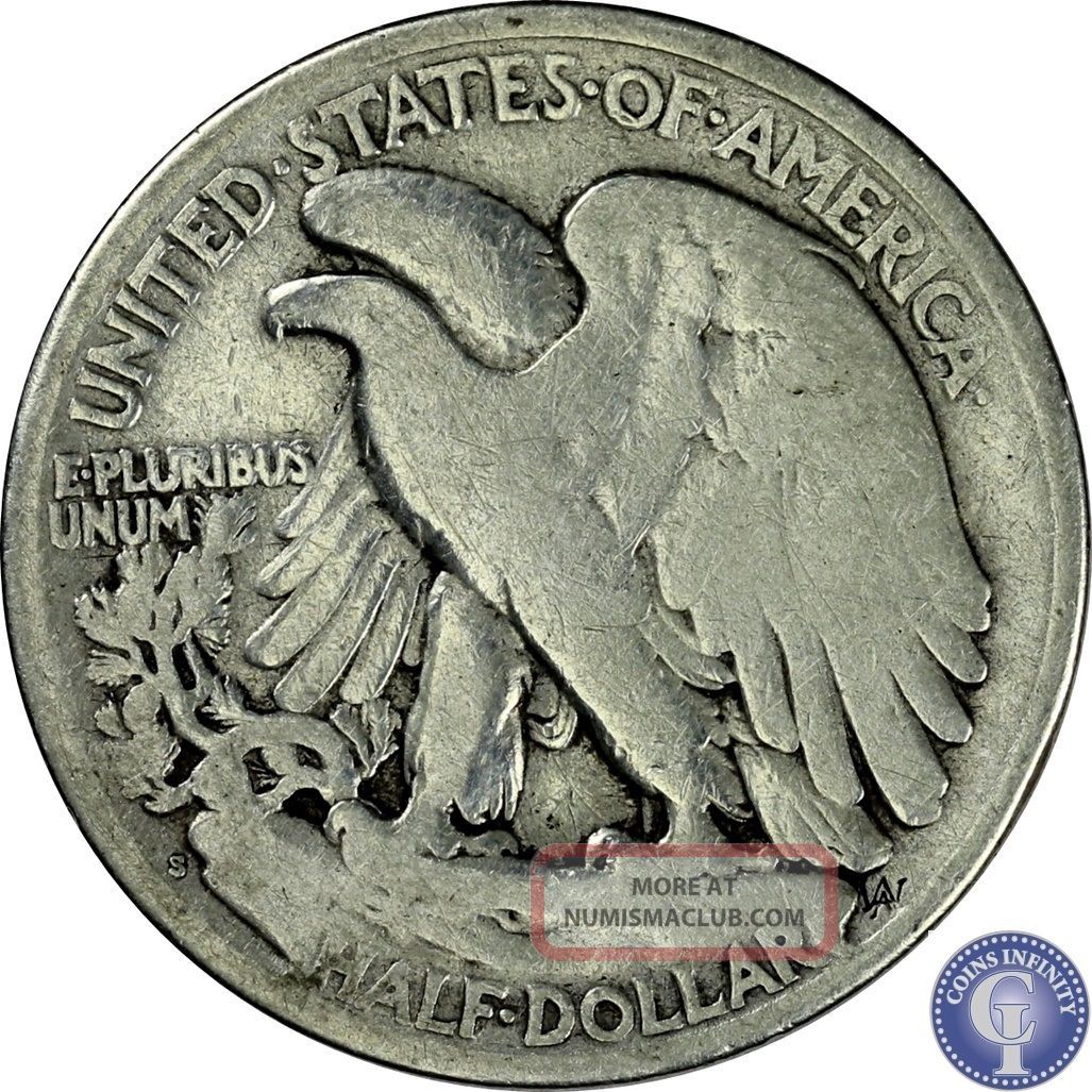 1917 S Fine Silver Us Walking Liberty Half Dollar Rare Date Coin 688