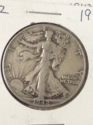 F112 1942 - P Walking Liberty Silver Half Dollar Circulated Fairhouse photo