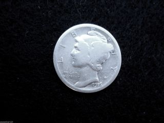 1916 Silver Mercury Dime Us Coin photo