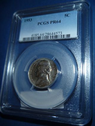 1953 5c (proof) Jefferson Nickel - Pcgs Pr64 - - 82 - 12 photo