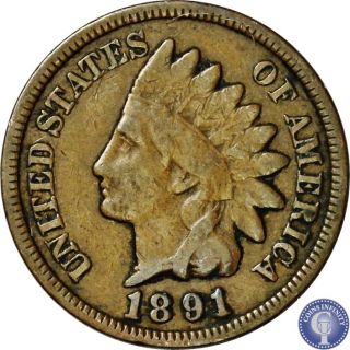 1891 Better Grade Indian Head Cent Rare Copper Us Antique Old Penny 997 photo