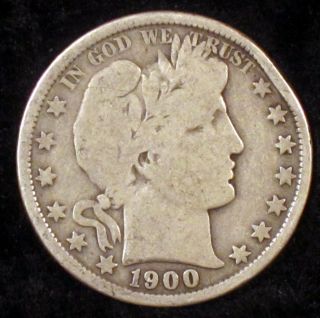 1900 - O Good Details (rim Ding) Barber Silver Half Dollar - Bh3 photo