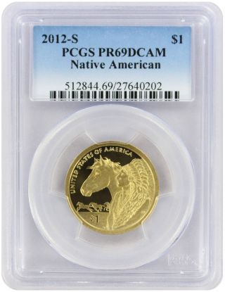 2012 - S Sacagawea Native American Dollar Pr69dcam Pcgs Proof 69 Deep Cameo photo