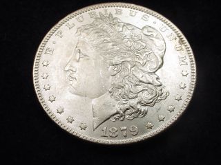 1879 Morgan Dollar Great Whitehot Bu Coin 3 photo