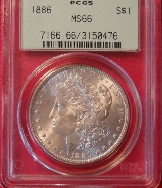 1886 Ms66 Pcgs Uncirculated Morgan Silver Dollar Rare Ogh photo