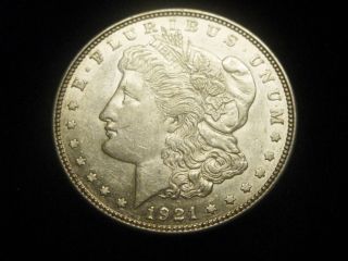 1921 - D Morgan Silver Dollar - Bright Xf - Au - photo