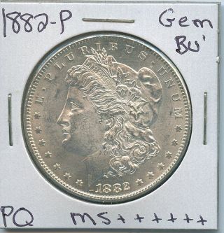 1882 - P Morgan Dollar Uncirculated Us Gem Pq Silver Coin Bu Unc Ms, photo