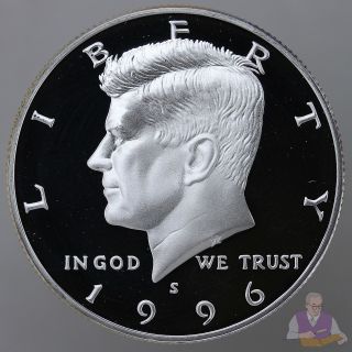 1996 S Kennedy Half Dollar Gem Deep Cameo 90 Silver Proof Us Coin photo
