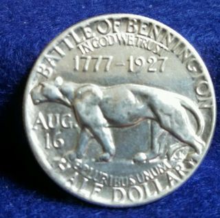 1927 Vermont Commemorative Silver Half Dollar Ch/gem Bu Hard To Find photo