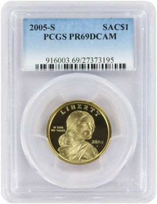 2005 - S Sacagawea Dollar Pr69dcam Pcgs Proof 69 Deep Cameo photo