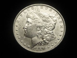 1889 - P Morgan Silver Dollar - Vam 7 {high 9 Variety} - Bright Xf - Au - photo