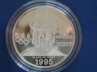 Usa 1$ Silver Proof 1995p Atlanta Olympics Cycling photo