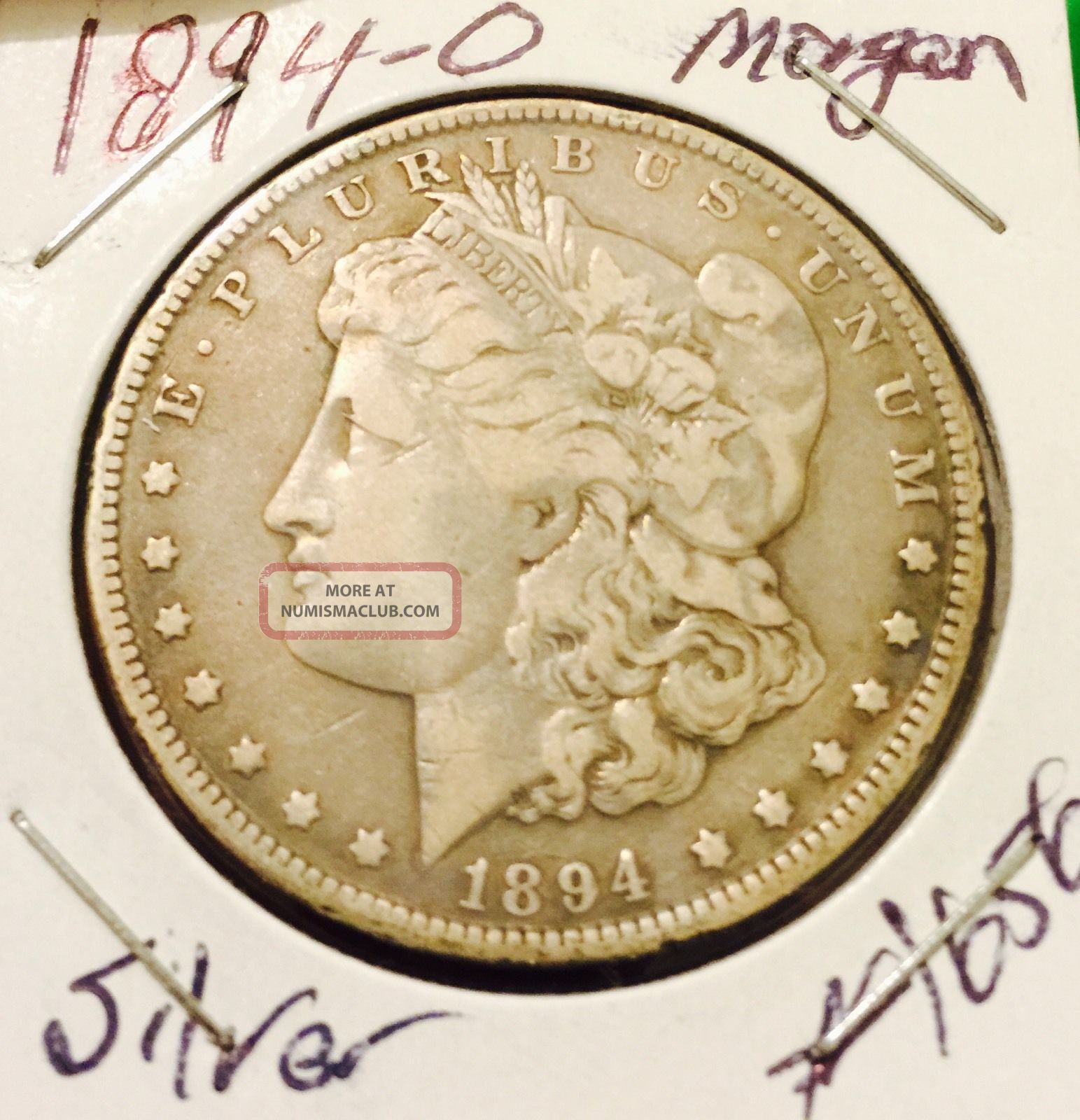 1894 - O Morgan Silver Dollar/ Coin 1656