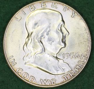 1956 90 Silver Franklin Half Dollar Coin photo