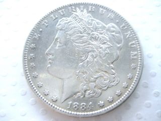 1884 - S/s Morgan Silver Dollar,  Vam 3 Mark Double Strike (1 - 01) photo