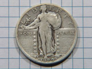 1929 D Silver Standing Liberty Quarter Grades Fine Stk Sd353 photo