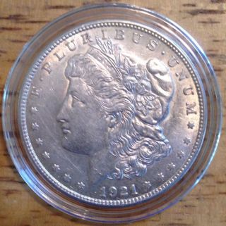 1921 - P Morgan Silver Dollar,  Au,  Philadelphia Us Silver Dollar Coin photo
