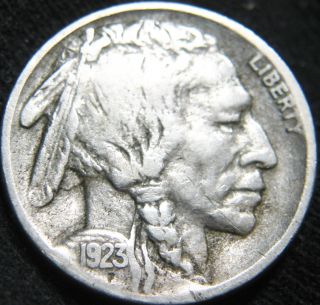 Bold Fine Obverse 1923 - S Buffalo Nickel 5¢ Mintage 6.  1 Million S&h Cv74tc photo