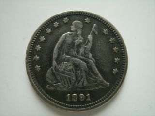 1891 Seated Liberty Quarter - Coin photo