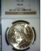 1922 - P Peace Silver Dollar - Ngc Ms 64 Dollars photo 2