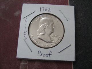 1962 Proof Franklin Silver Half Dollar Coin 1225d photo