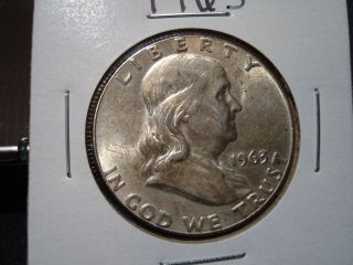 1963 Franklin Half Dollar 90 Silver photo