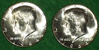 Two Gem Silver Kennedy Half Dollars,  Both 90 Silver, photo