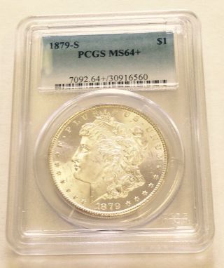 1879 S Morgan Silver Dollar - Pcgs Ms64,  - Frost White Coin - San Francisco photo