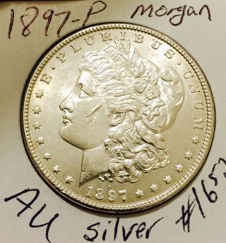 1897 - P Morgan Silver Dollar/ Au / Coin 1652 photo