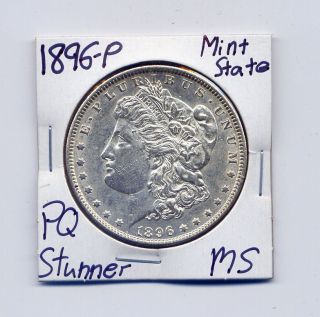 1896 - P Morgan Dollar Us Pq Stunner Silver Coin Unc Ms photo