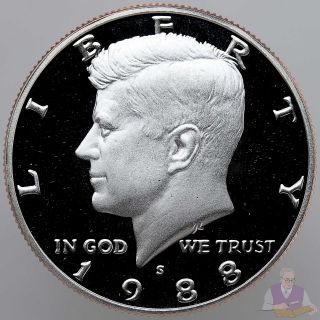 1988 S Kennedy Half Dollar Gem Deep Cameo Cn - Clad Proof Coin photo