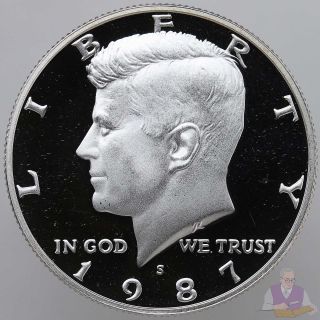 1987 S Kennedy Half Dollar Gem Deep Cameo Cn - Clad Proof Coin photo