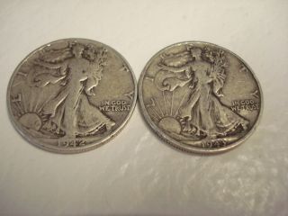 2 Ww - 2 Era Silver Walking Liberty Half Dollars,  1942 - P&1943 - P 9 - 5 photo