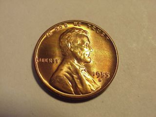 1955 S Lincoln Wheat Cent Red Bu photo