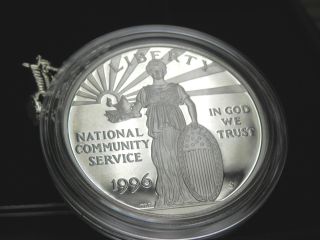 National Community Service - 1996 Silver Commemorative Dollar Proof photo