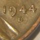 Rare 1944 D/s Lincoln Wheat Cent Early Die State Omm 2 Very Fine Small Cents photo 1