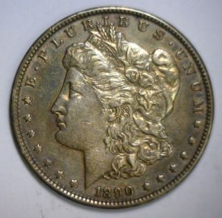 1890 Morgan Silver Dollar Almost Uncirculated Philadelphia Issue photo