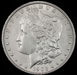1902 - P Morgan Silver Dollar.  B.  U. photo