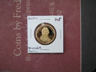2009 - S 9th President William Henry Harrison Proof Golden Dollars photo