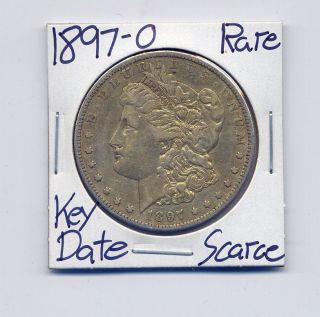 1897 - O Morgan Dollar Rare Key Date Us Silver Coin Scarce Estate photo
