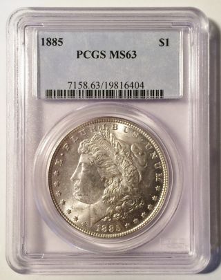 1885 Morgan Dollar - Pcgs - Ms 63 - Silver Dollar photo