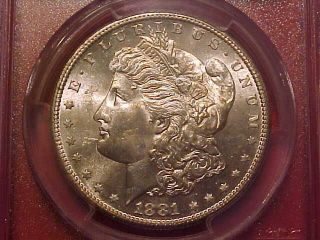 1881 - S Morgan Silver Dollar Pcgs Ms63 - Coin (b62) photo