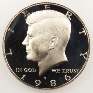 1986 S Deep Cameo Proof Kennedy Half Dollar (b02) photo